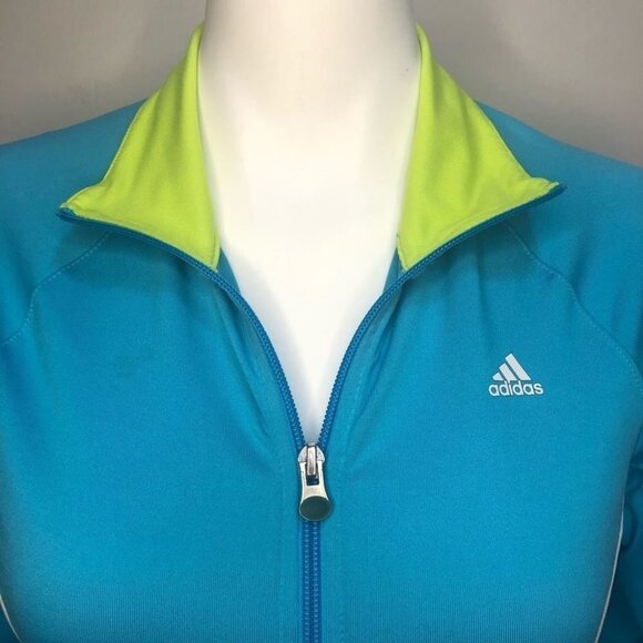 Adidas Light Blue Full Zip Long Sleeve Size Small Activewear - Picture 4 of 11